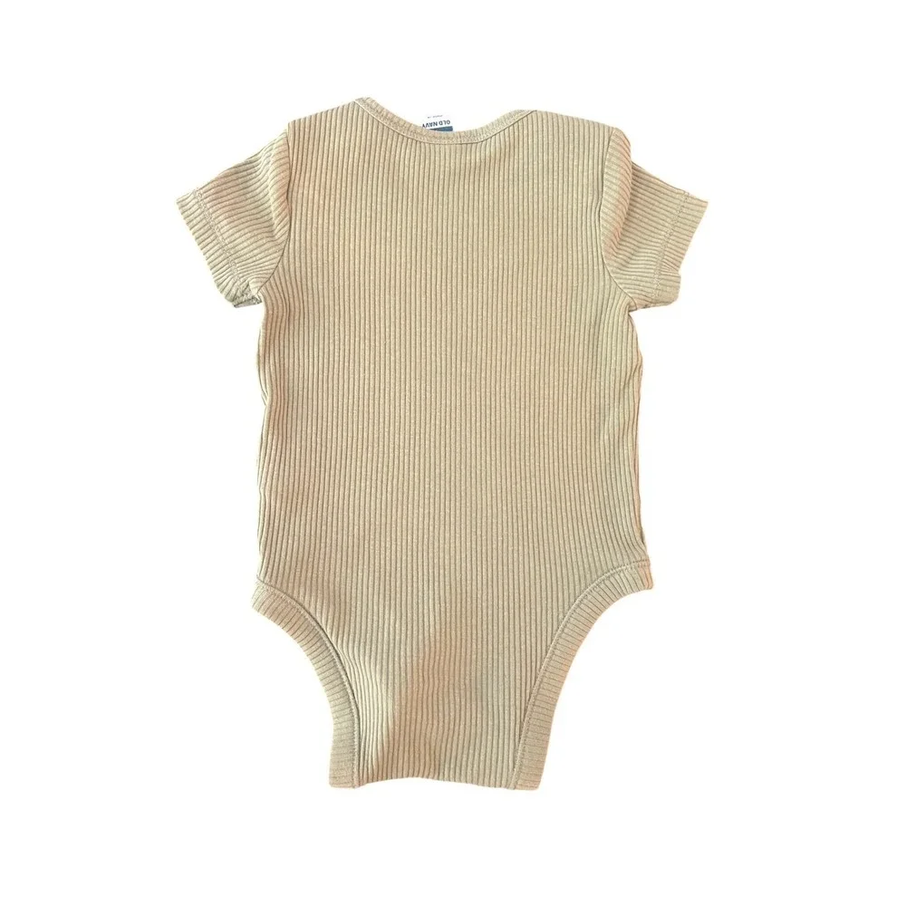 Old Navy Ribbed Short Sleeve Bodysuit Sage Green 6-12M Baby Onesie (0958)